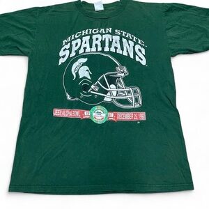 Vintage MSU Spartans Jeep Aloha Bowl Shirt Mens Large Green NCAA Football 90s